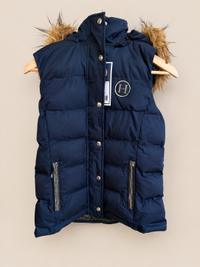 Harcour Womens Harcour Navy Gilet with faux fur lined hood — BNWT — Equi Consignment Ireland