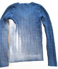 Crew Clothing Crew Clothing Heritage Cable Knit V-Neck Jumper-Navy — Good — Equi Consignment Ireland (view 3)