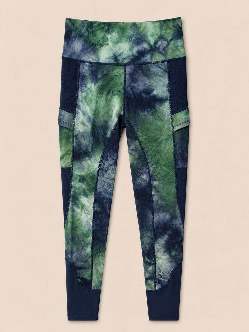 Horseware Horseware Riding Tights- Green/Navy Tie Dye — Good — Equi Consignment Ireland