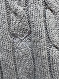 Crew Clothing Crew Clothing Heritage Cable Knit V-Neck Jumper-Silver Grey — Excellent — Equi Consignment Ireland (view 3)