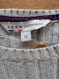 Crew Clothing Crew Clothing Heritage Cable Knit V-Neck Jumper-Silver Grey — Excellent — Equi Consignment Ireland (view 4)