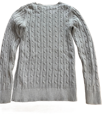 Crew Clothing Crew Clothing Heritage Cable Knit V-Neck Jumper-Silver Grey — Excellent — Equi Consignment Ireland (view 2)