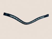 SD Design SD Design Chelina Browband Silver/green Crystals Black Leather — Excellent — Equi Consignment Ireland