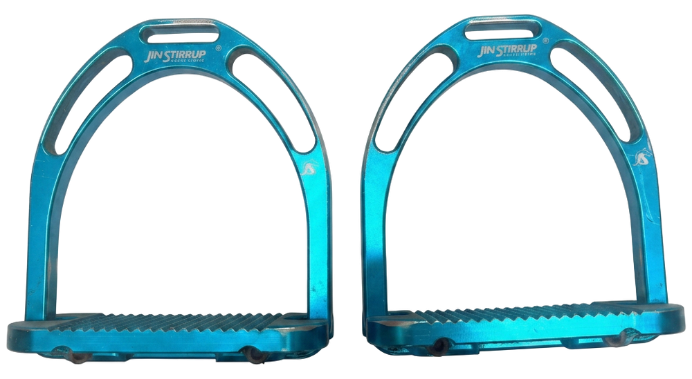 Jin Stirrup Jin Stirrup Aluminium Stirrups — Turquoise — Good — Used — Equi Consignment Ireland